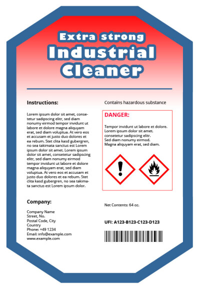 UFI label example english