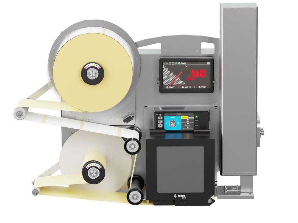 Distributeur d’étiquettes Legi-Air 4050E avec étiquettes face avant