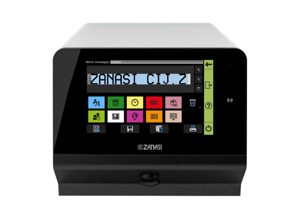 Zanasi CIJ.Z Imprimante à jet d’encre Face avant Détail de l’écran
