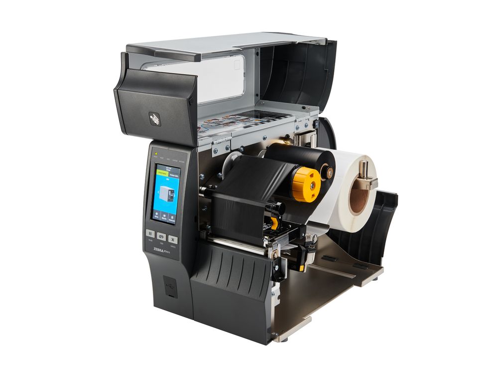 Imprimante d’étiquettes Zebra ZT411 ouverte