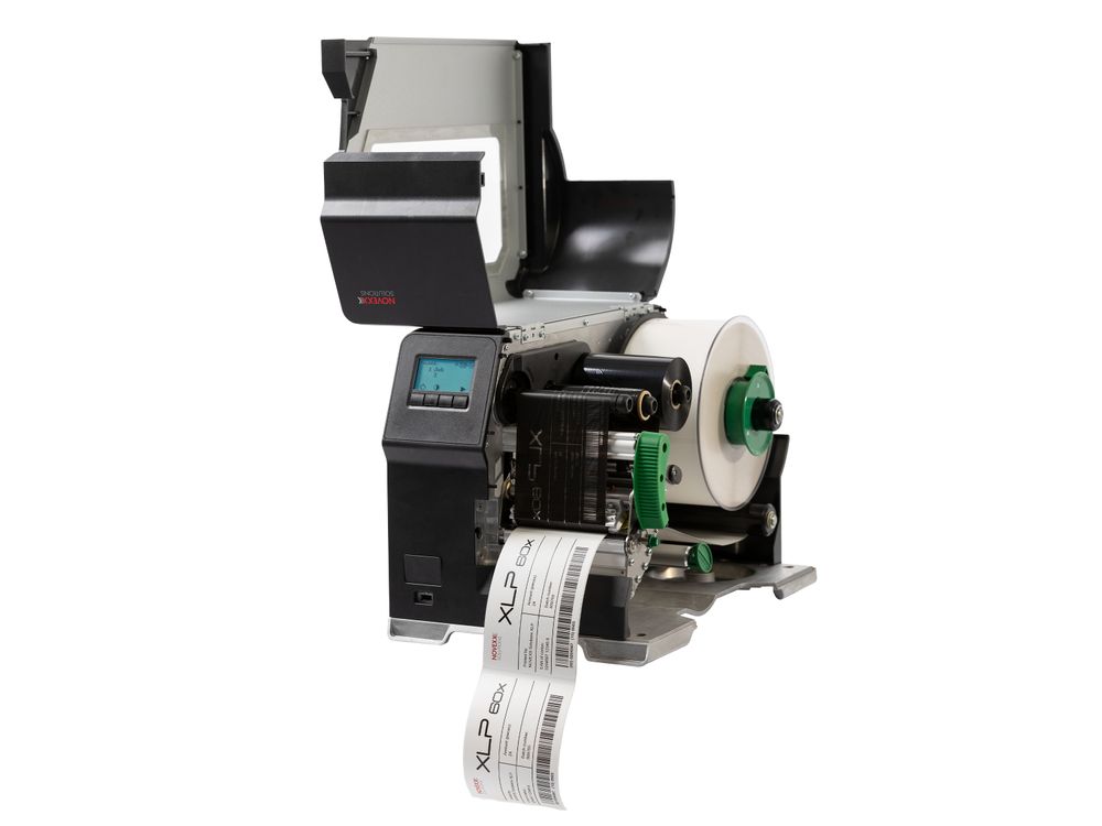 Novexx xlp 60x basic imprimante d’étiquettes avec couvercle ouvert