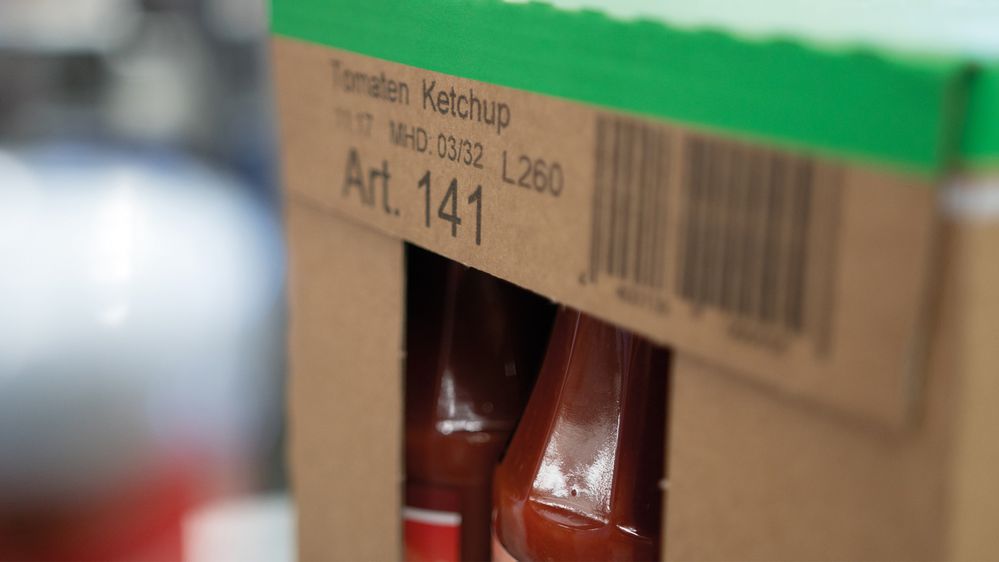 Carton d’emballage alimentaire imprimé avec l’imprimante à jet d’encre Markoprint integra Singular 108