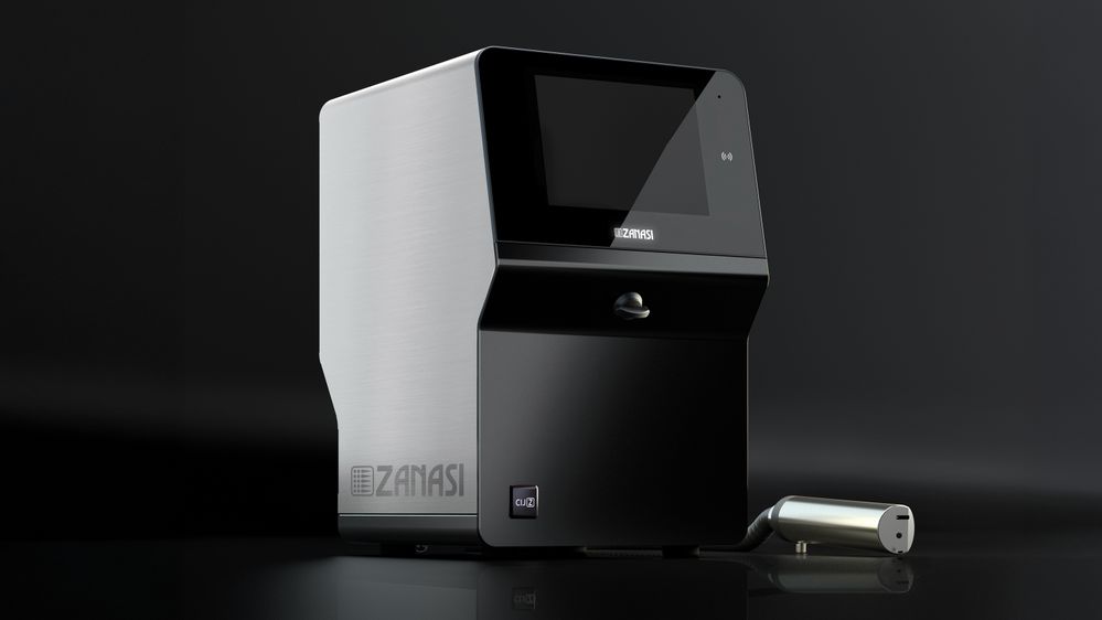 Zanasi CIJ.Z Imprimante à jet d’encre sur fond noir