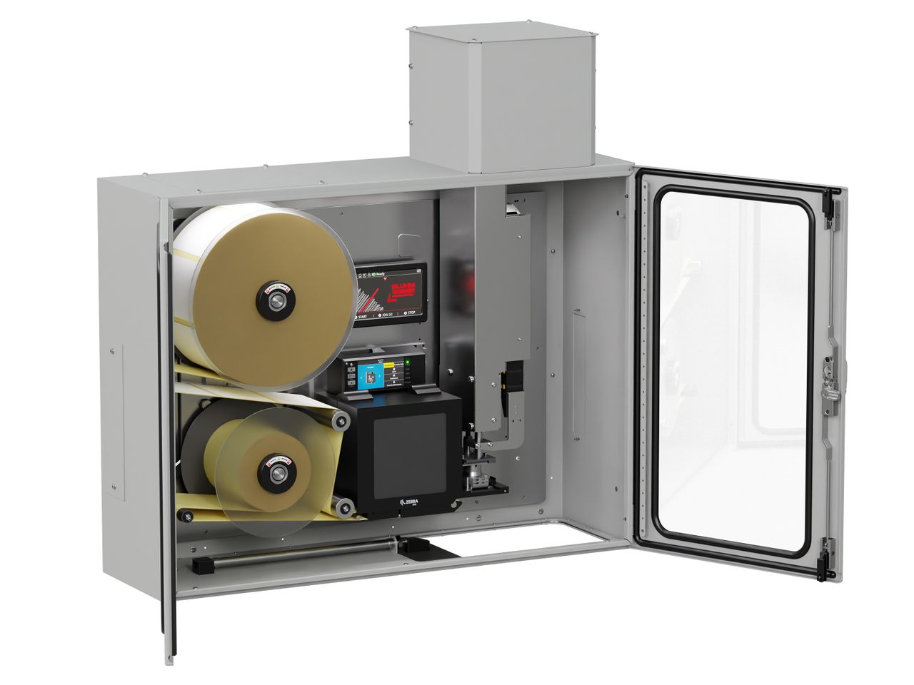 Distributeur d’étiquettes Legi-Air 4050I ouvert gauche