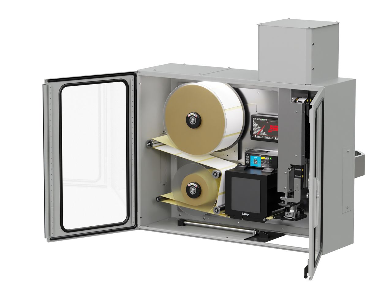 Distributeur d’étiquettes Legi-Air 4050I ouvert droite