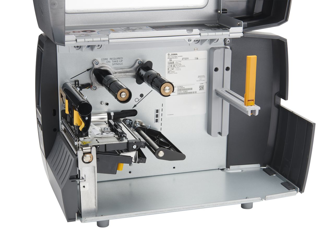 Imprimante d’étiquettes Zebra ZT231 ouverte vide