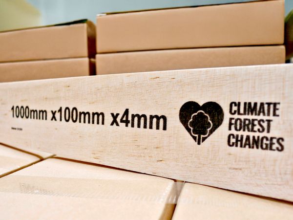 Baguette de bois marquée avec l’imprimante à jet d’encre Markoprint integra PP RAZR