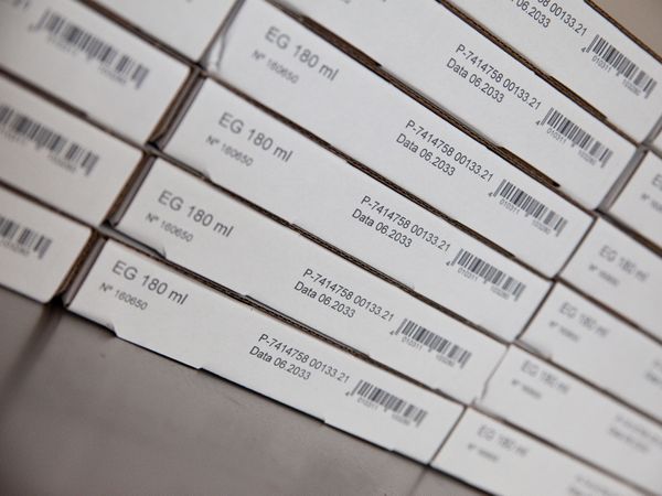 Boîte pliante imprimée avec l’imprimante à jet d’encre Markoprint X1JET LX