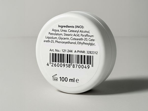 Étiqueteuse Geset 212 étiquette sur le fond d’une boîte en plastique pour cosmétiques