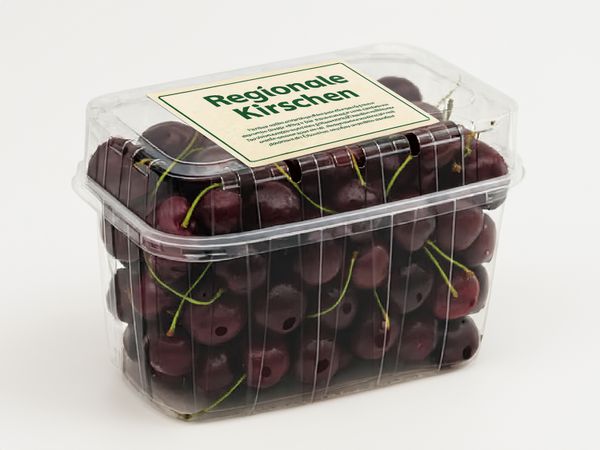 Système d’étiquetage Geset 241 étiquette sur bol de cerises