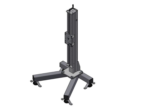 Pied réglable en K 120 avec ajustement vertical manuel et plaque de fixation
