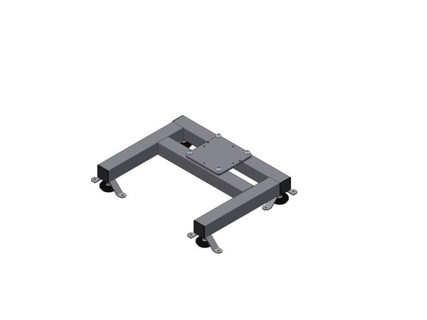 Pied réglable en U avec plaque de fixation
