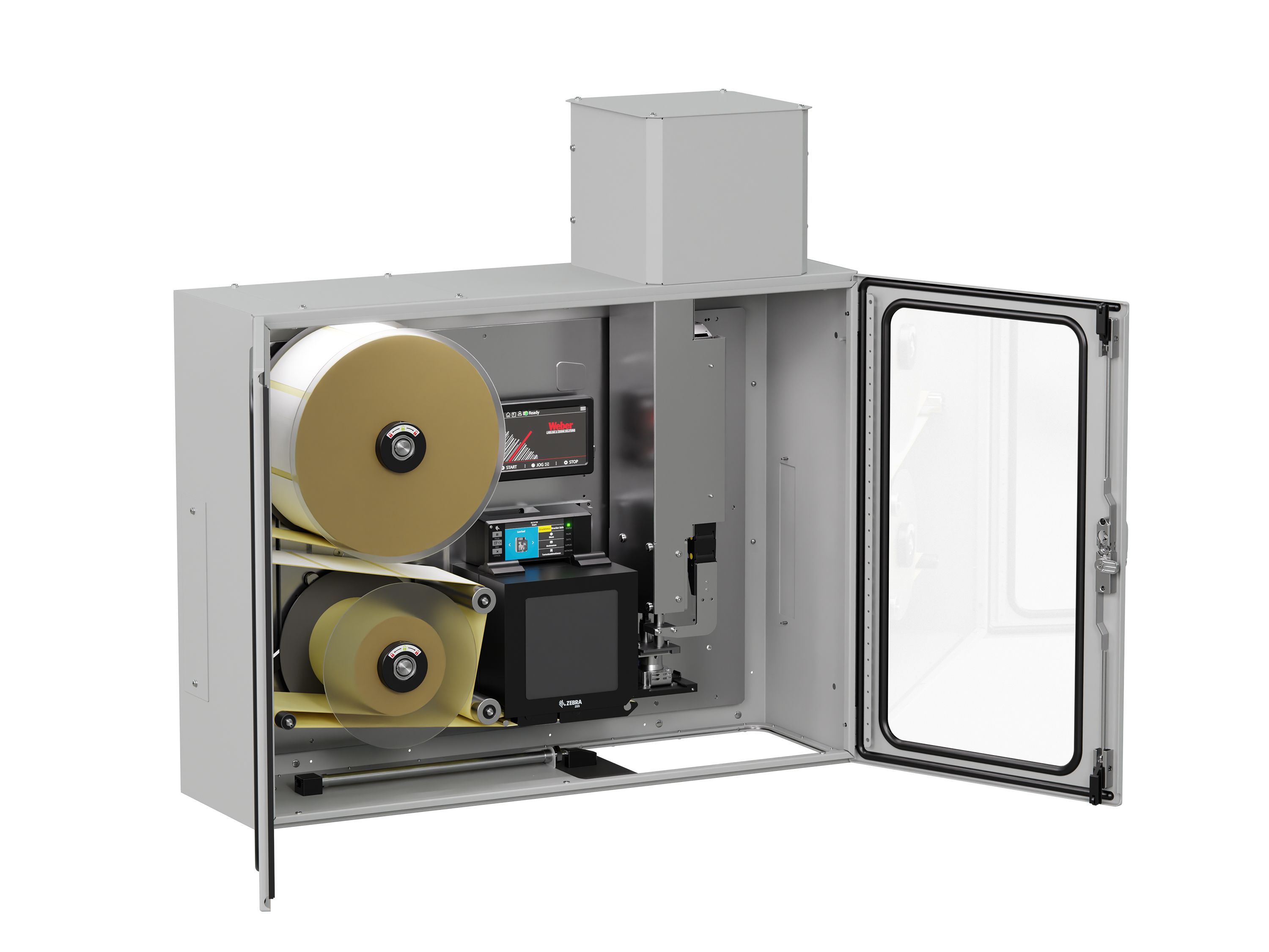 Distributeur d’étiquettes Legi-Air 4050I ouvert gauche
