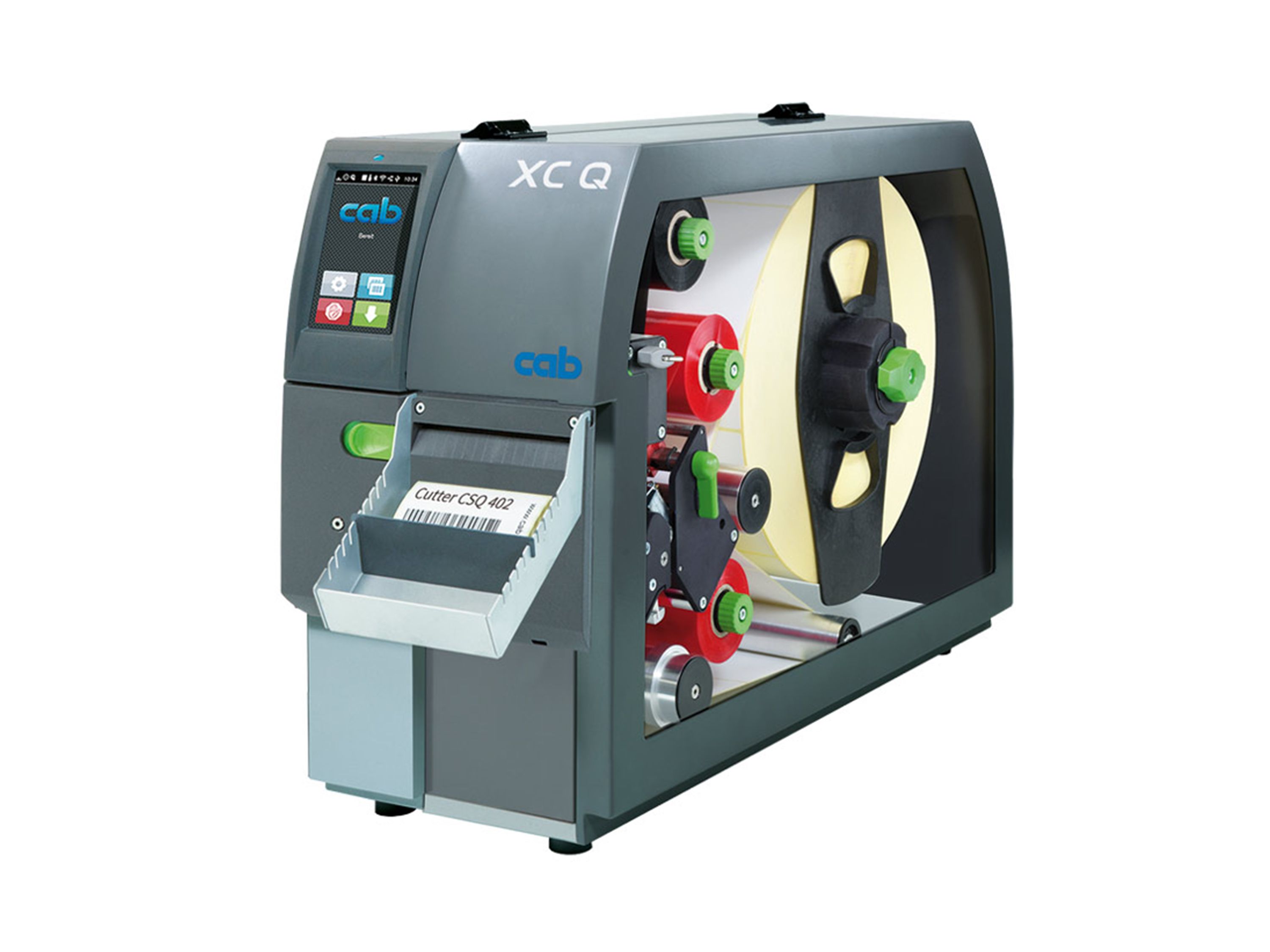 cab xc q4 imprimante d’étiquettes avant gauche avec massicot