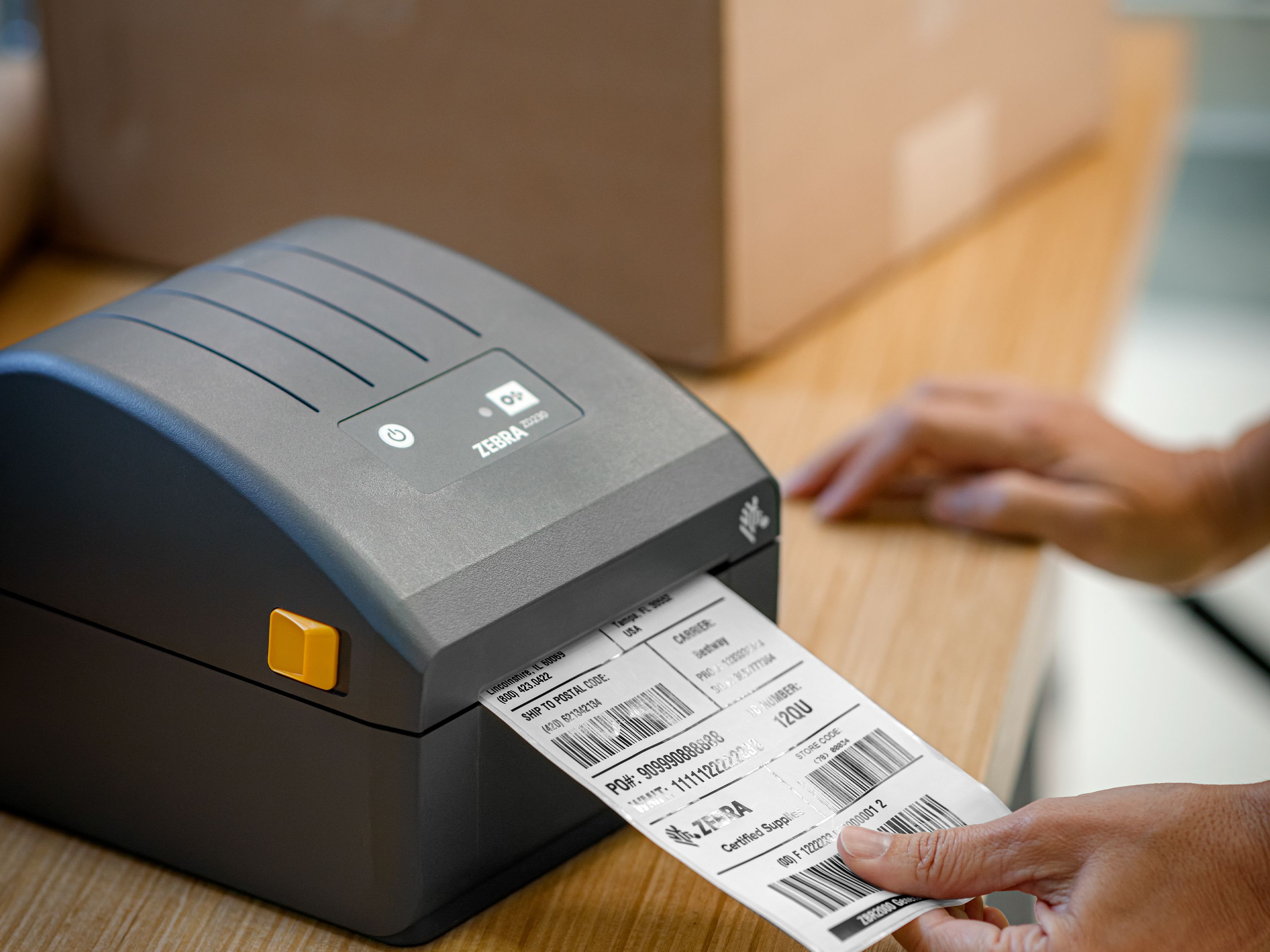 Imprimante de bureau Zebra ZD230 Application en entrepôt, logistique, station d’emballage
