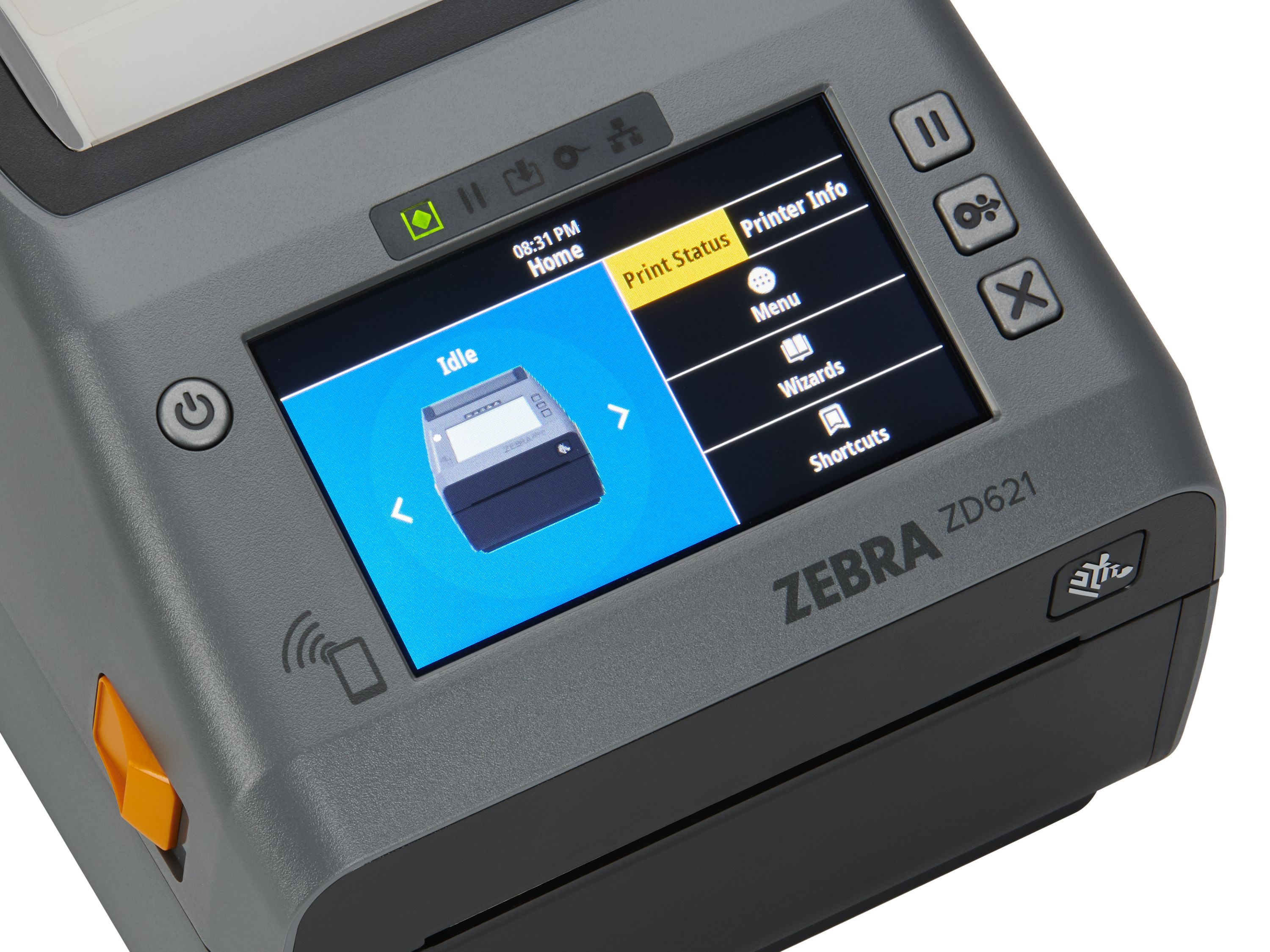 Imprimante de bureau Zebra ZD621 vue détaillée de l’écran