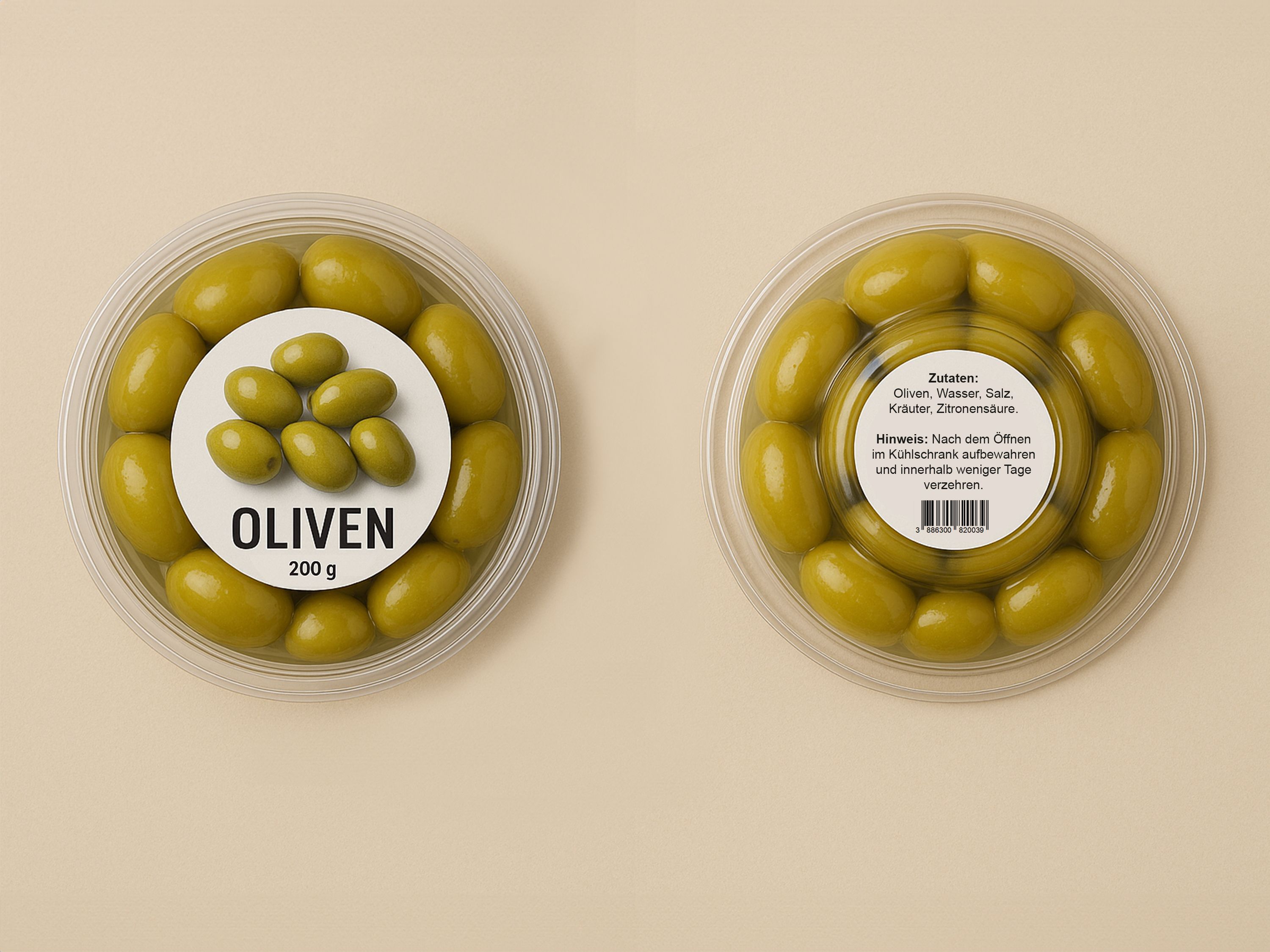 Système d’étiquetage Geset 247 étiquette sur bol d’olives