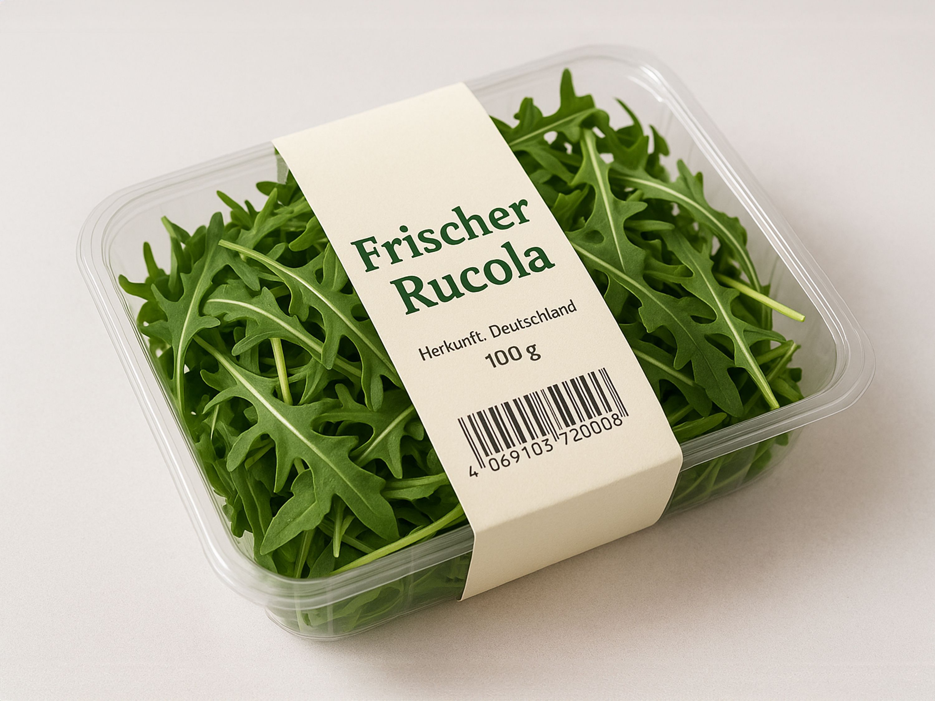 Système d’étiquetage Geset 249 étiquette sur salade de roquette