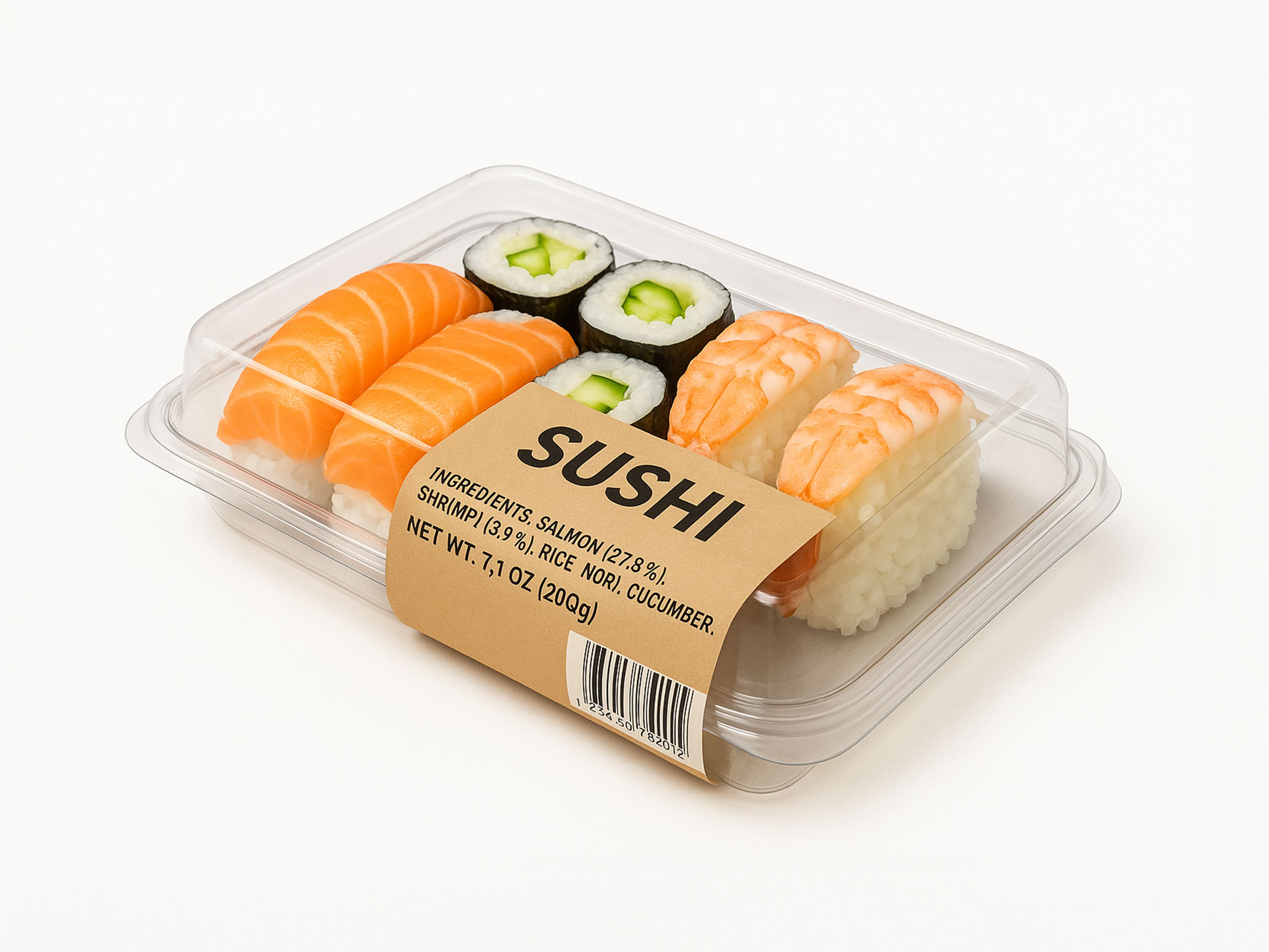 Système d’étiquetage Geset 248 étiquette C-Wrap sur sushi