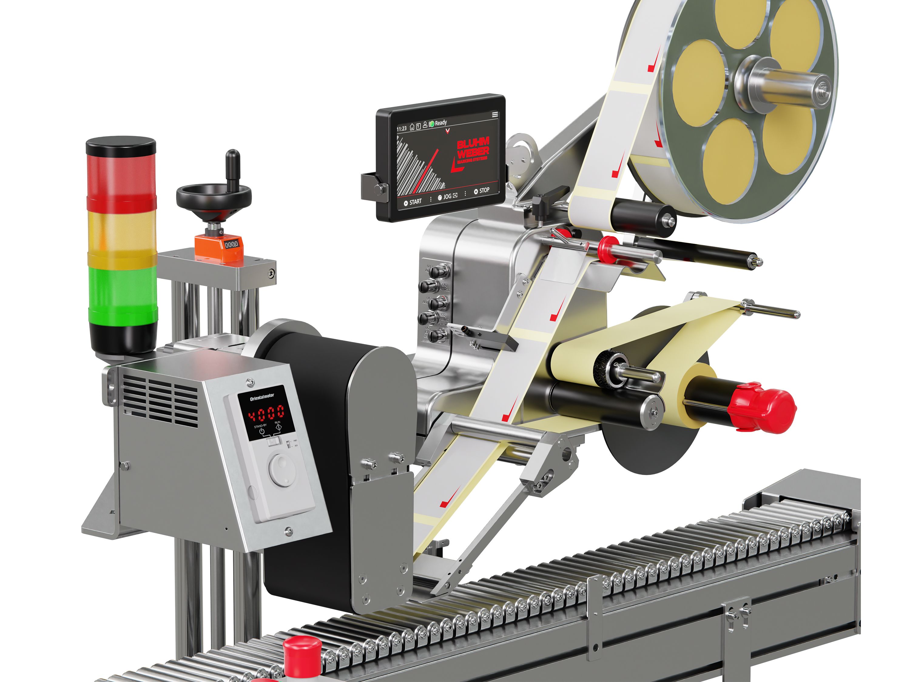 Étiqueteuse Geset 225 avec étiquettes droite